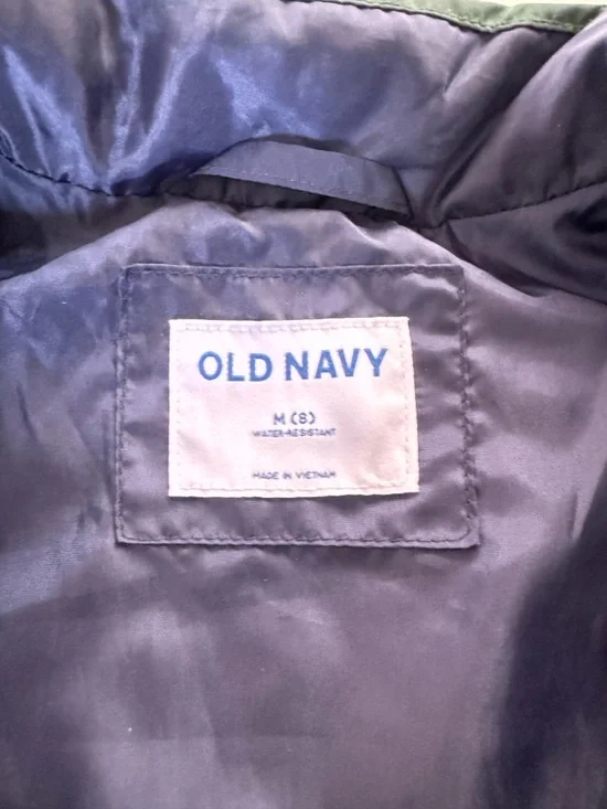 Old Navy Green Puffer Vest Kids Size M (8) Water-Resistant Lightweight - Picture 4 of 9